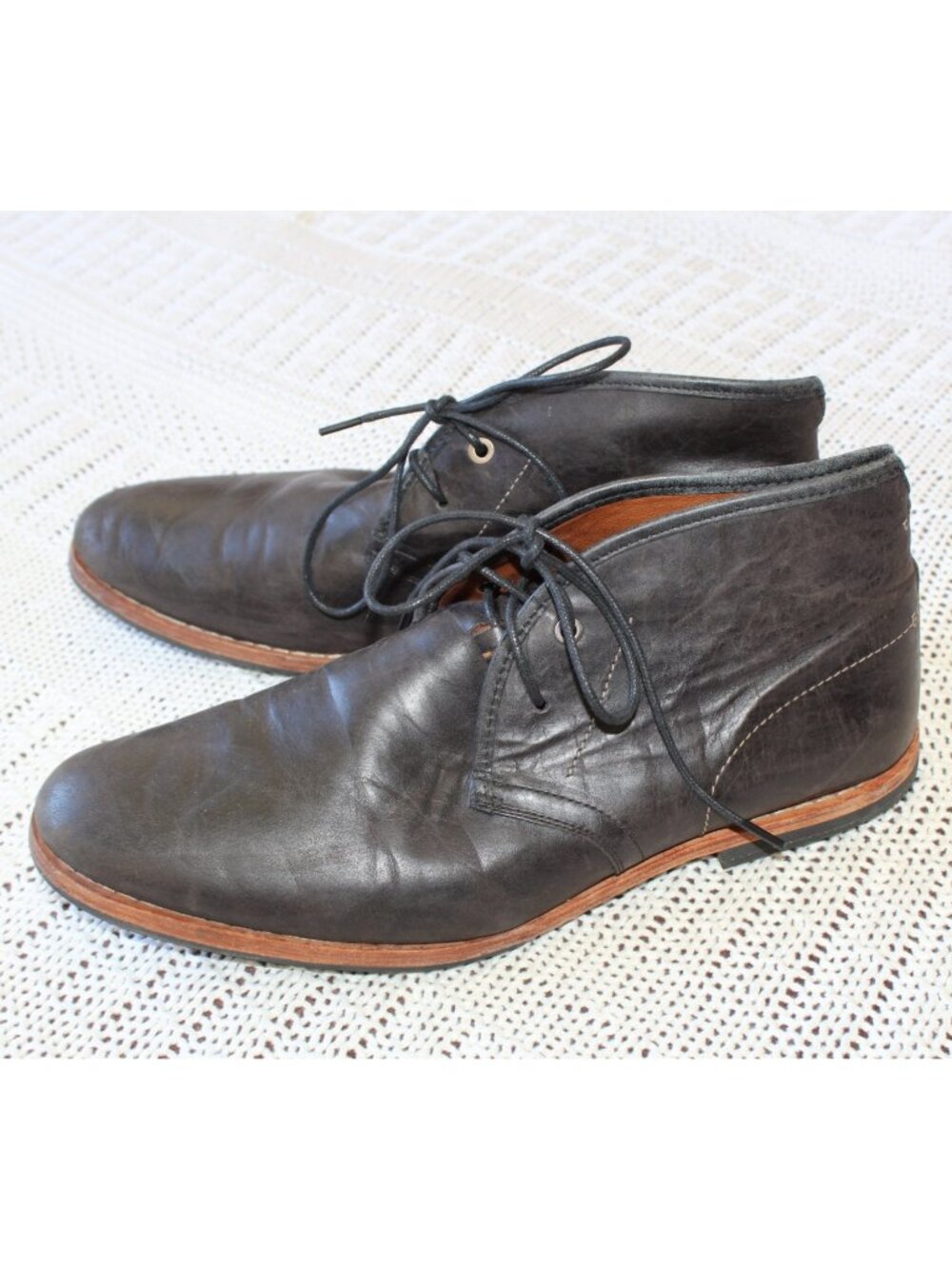 Timberland Wodehouse Chukka Boots Size 12 US faded Black Leather Lace up Men's